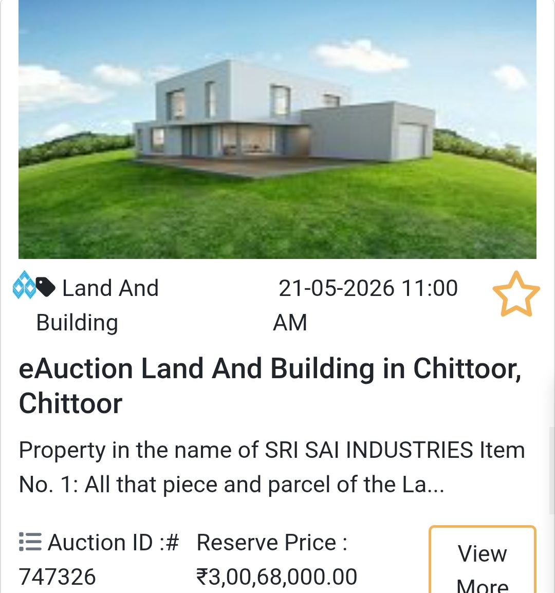 🏦 Bank Auction for land and building