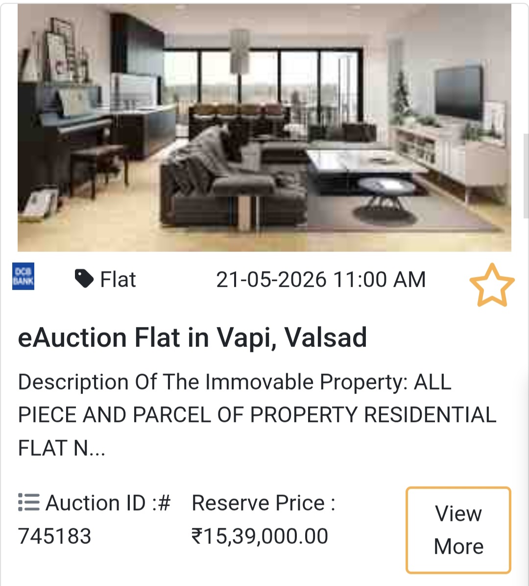 🏦 Bank Auction Property for ₹ 1539000