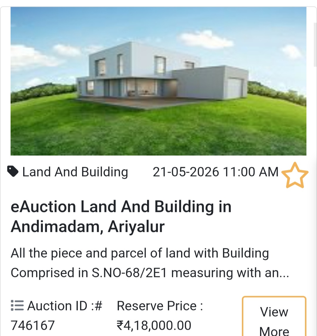 🏦 Bank Auction Property in ariyalur