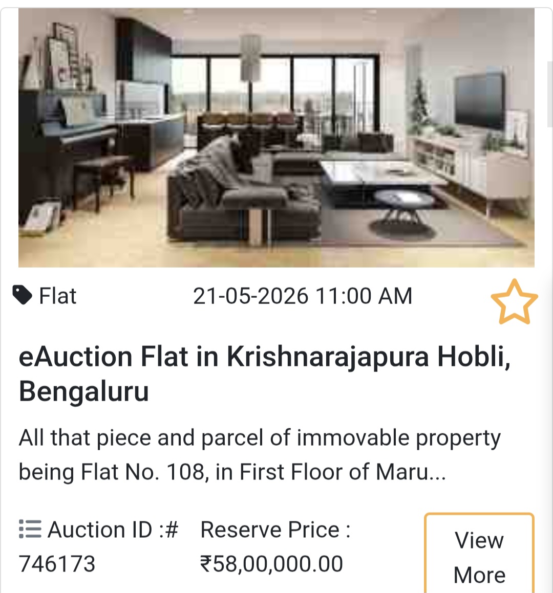 🏦 Bank Auction Property in Krishnarajapura