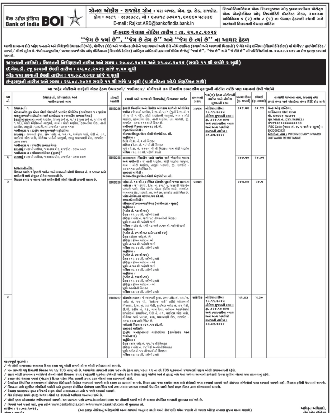 🏦 Bank of India | E-Auction Property Notice