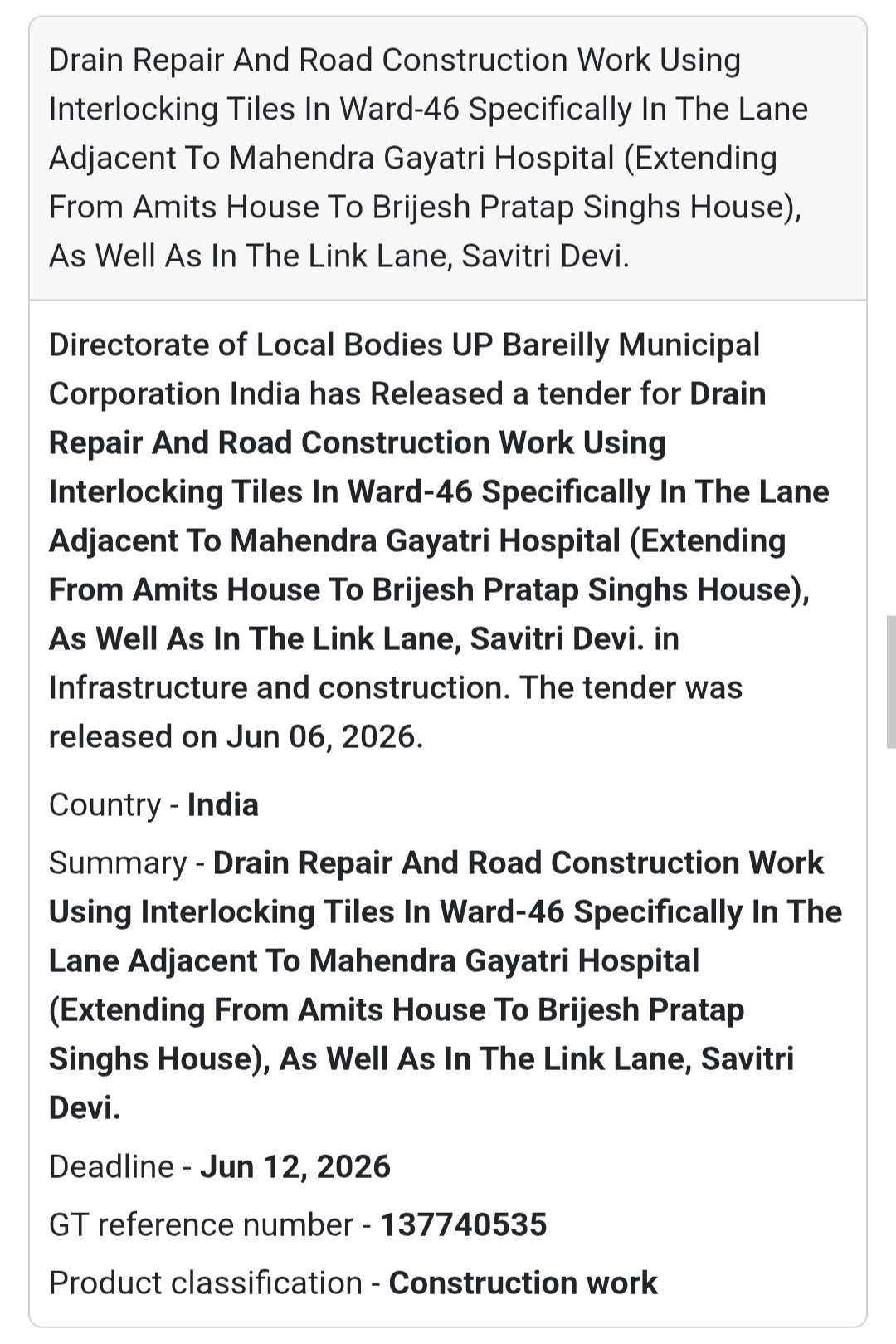 🚧 Bareilly, Uttar Pradesh | Drain Repair & Interlocking Road Construction