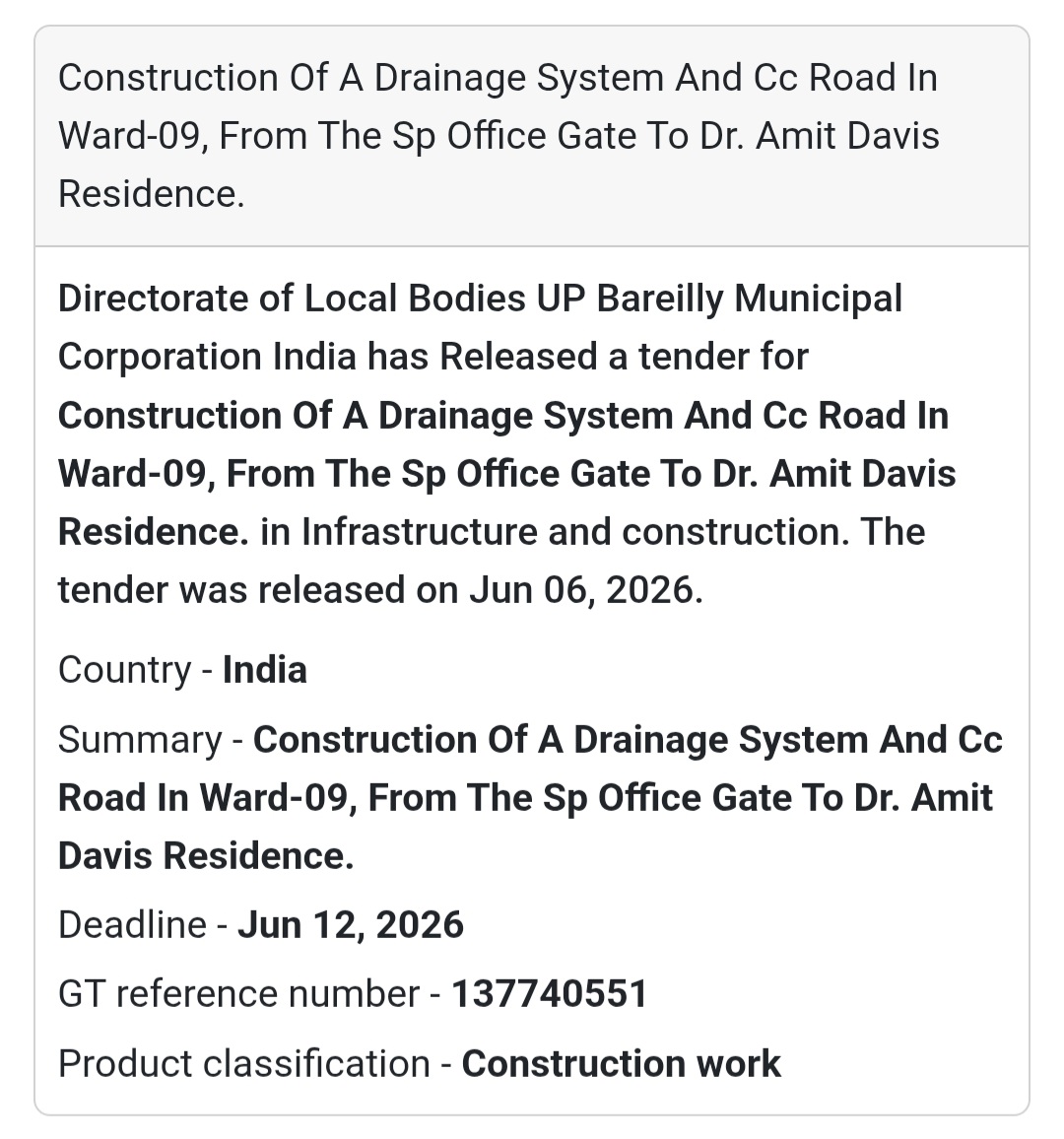 🌊 Bareilly, Uttar Pradesh | Drainage System & CC Road Construction