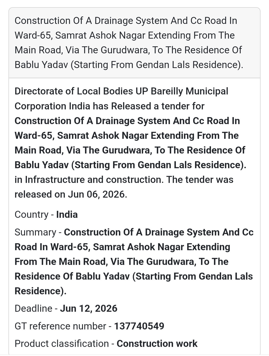 🚧 Bareilly, Uttar Pradesh | Drainage System & CC Road Construction
