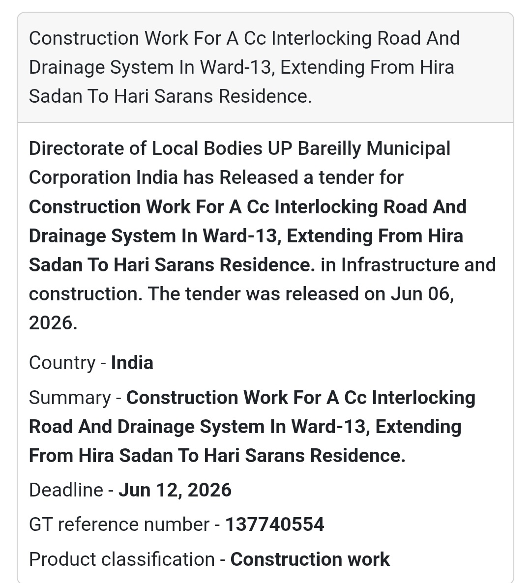 🛣️ Bareilly, Uttar Pradesh | Interlocking Road & Drainage System Work