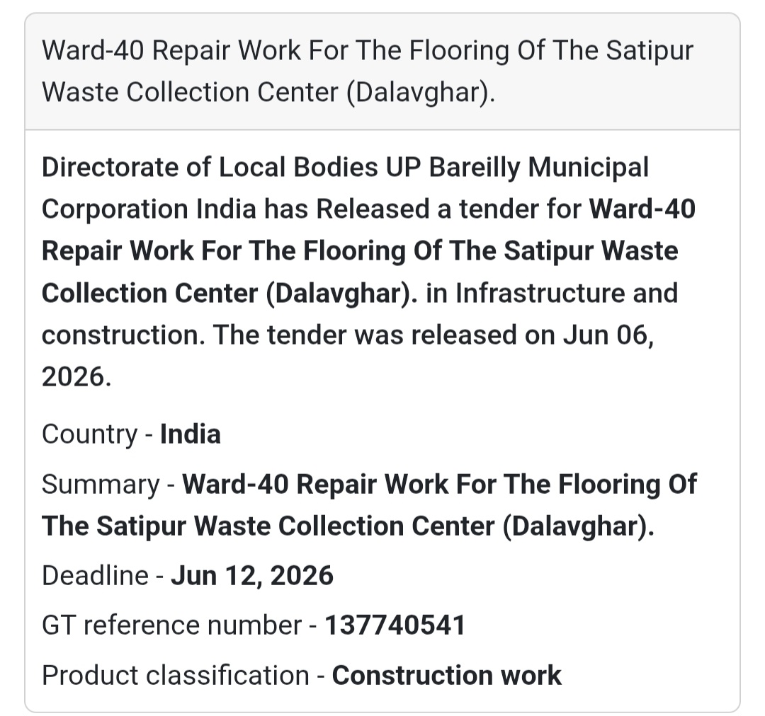 Bareilly, Uttar Pradesh | Satipur Waste Collection Center Flooring Repair