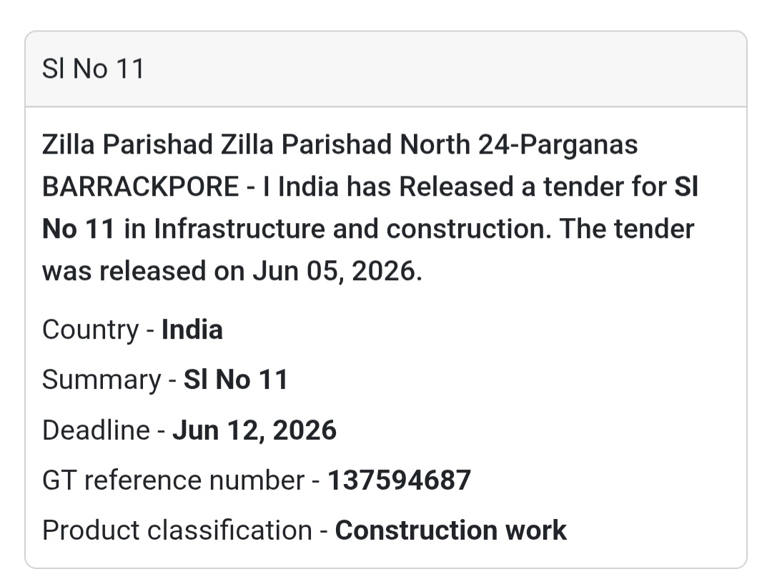 🏗️ Barrackpore, West Bengal | Construction Tender Opportunity
