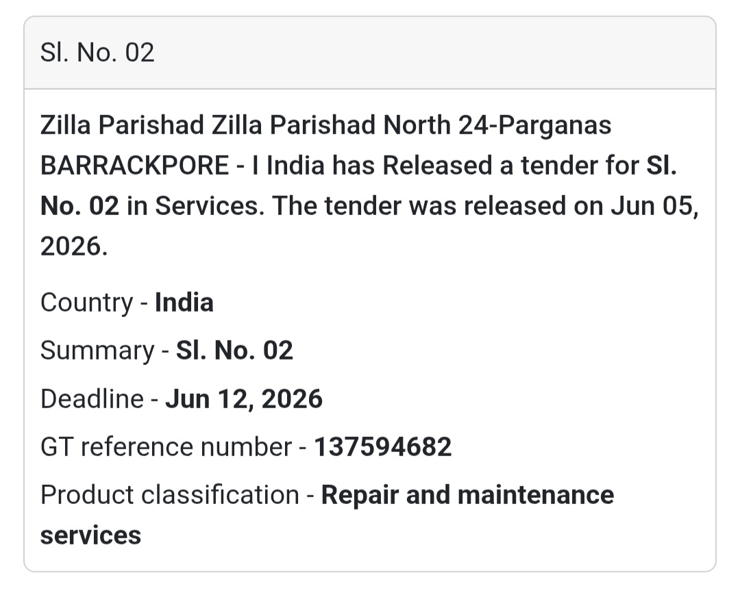 🌟 Barrackpore, West Bengal | Service Tender Spotlight