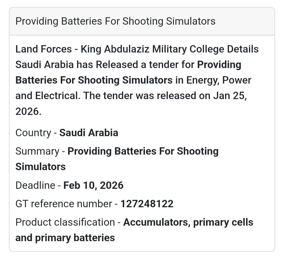 🔋 Batteries for Shooting Simulators