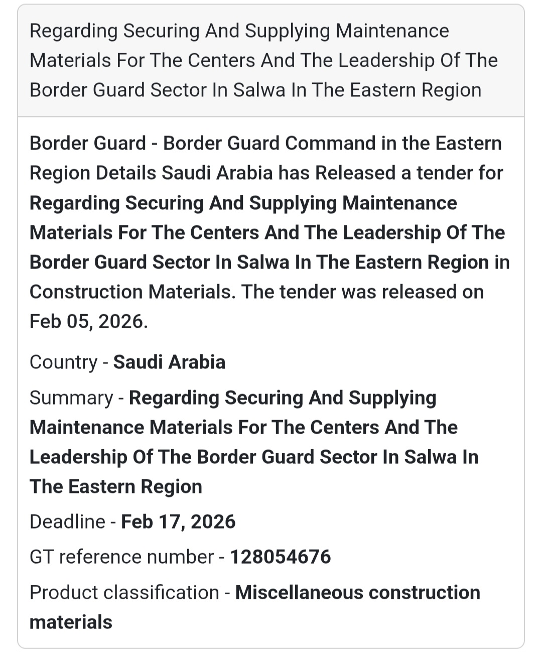 🏗 Border Guard Facilities Maintenance