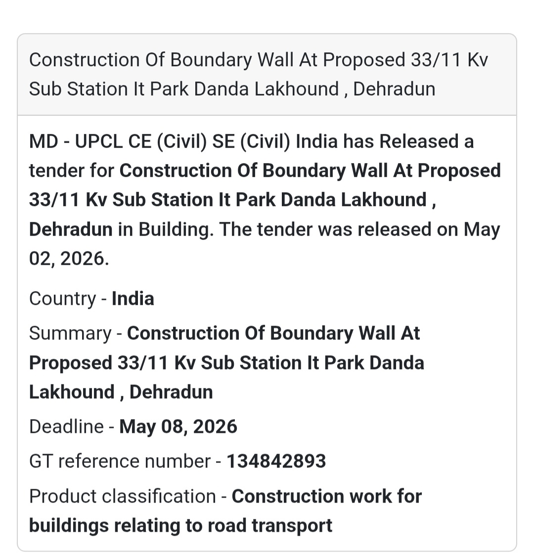 🧱 Boundary Wall Construction (IT Park Danda Lakhound, Dehradun)