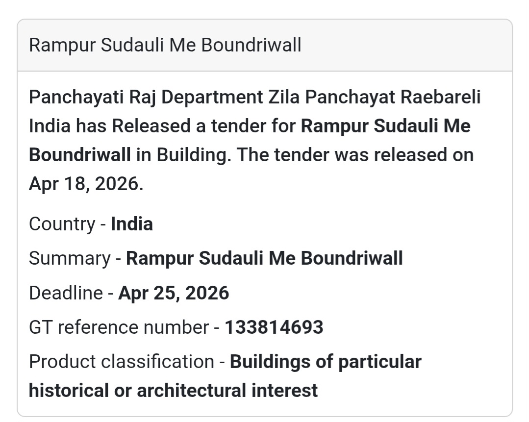 🧱 Boundary Wall Work – Raebareli