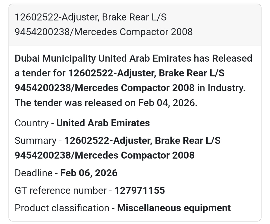 🚜 Brake Adjuster – Mercedes Compactor 2008