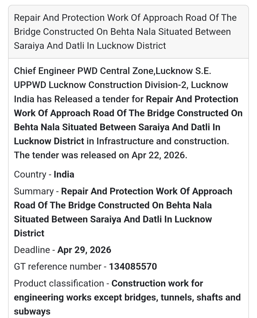 🏗️ Bridge Approach Road Repair – Lucknow