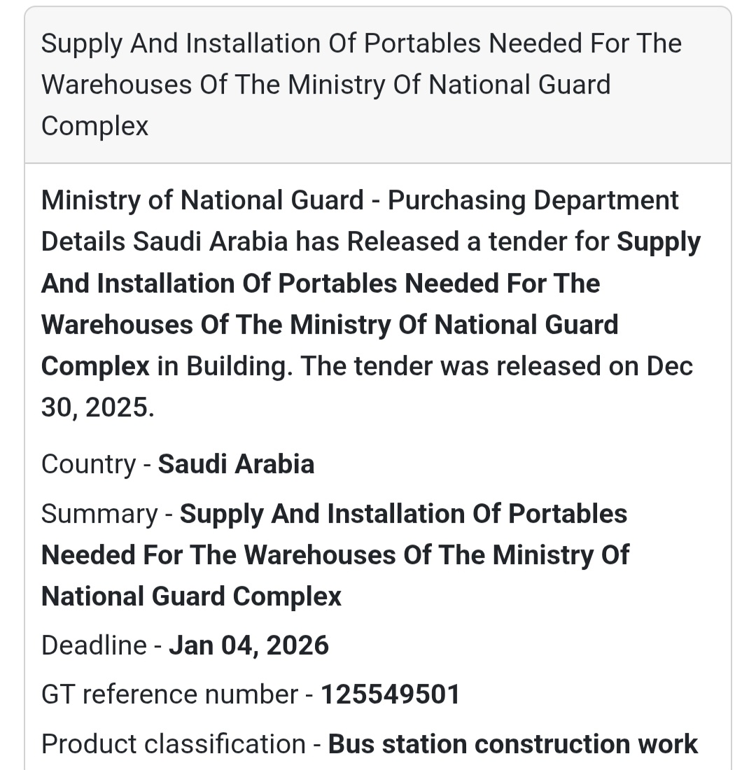 🏢 Building & Installation Tender