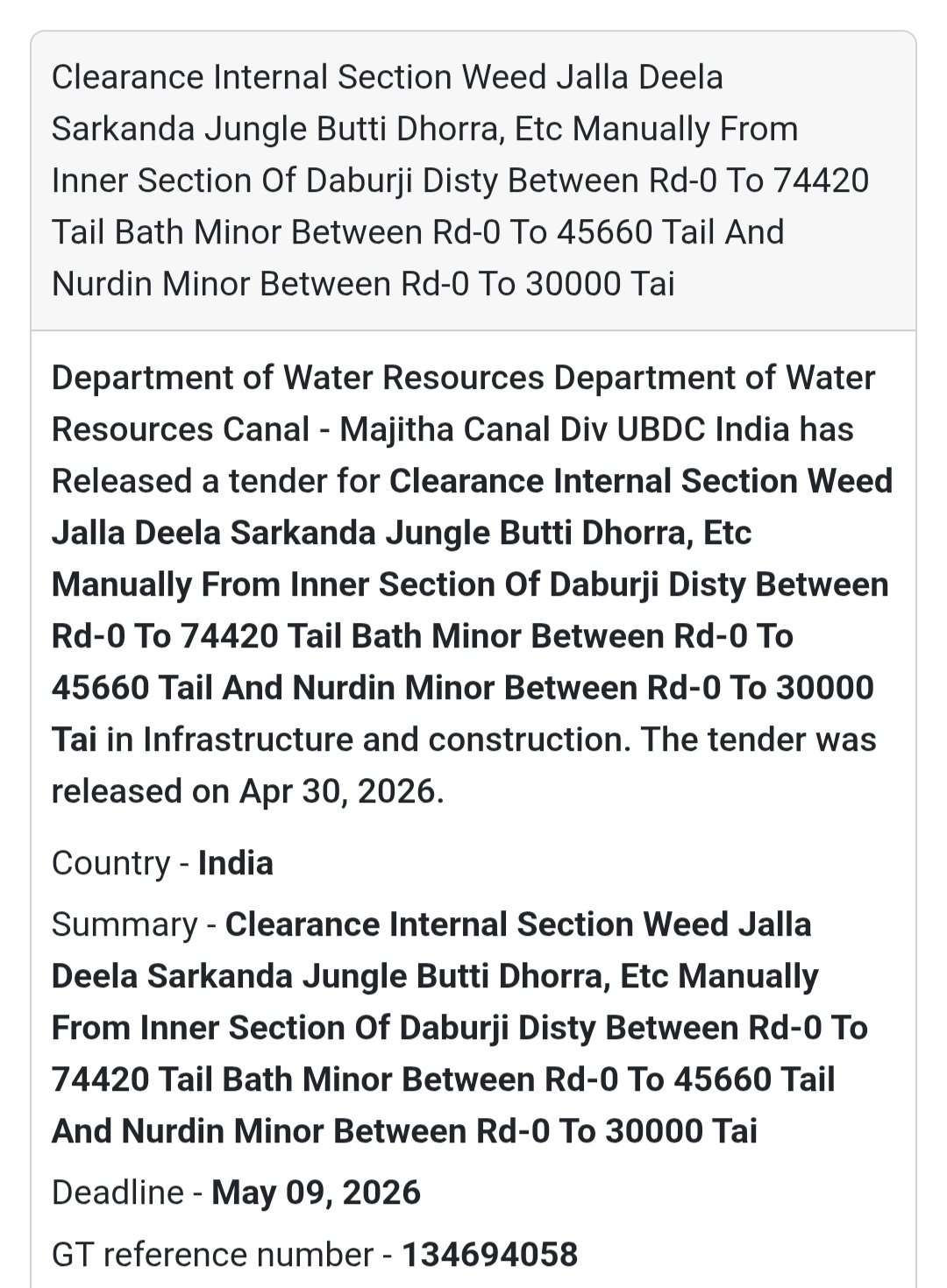 🌿 Canal Cleaning & Weed Clearance Work