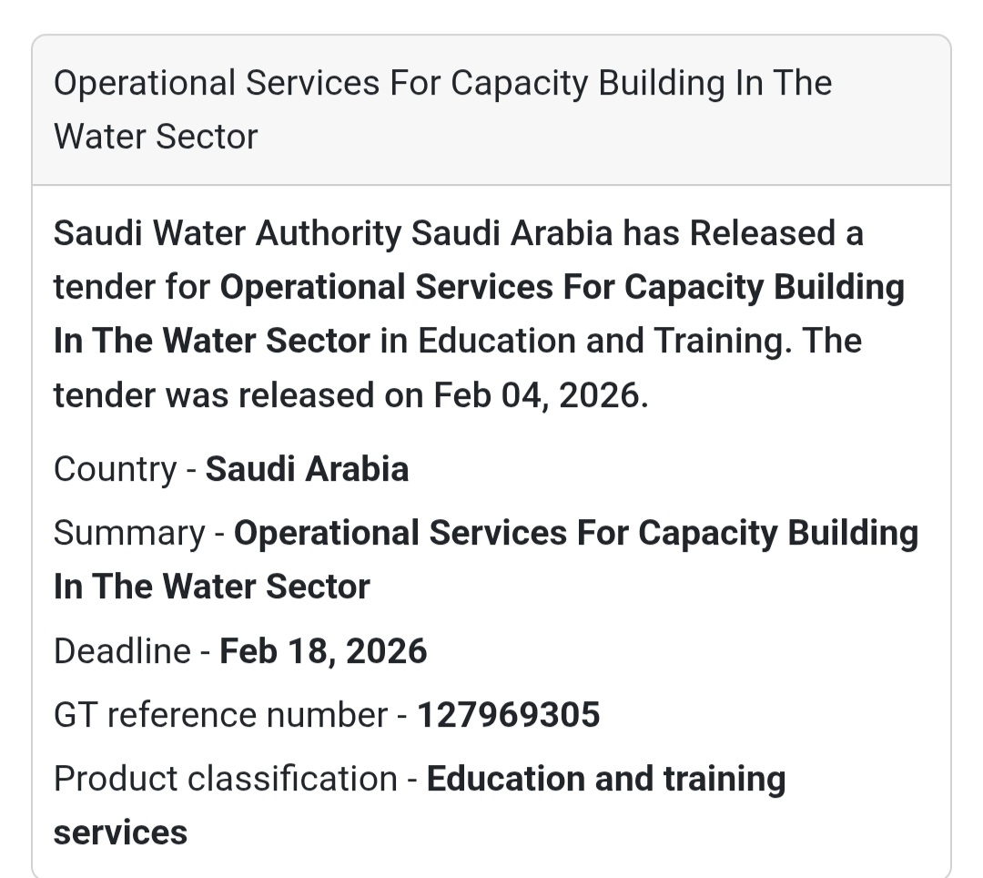 💧 Capacity Building Services – Water Sector