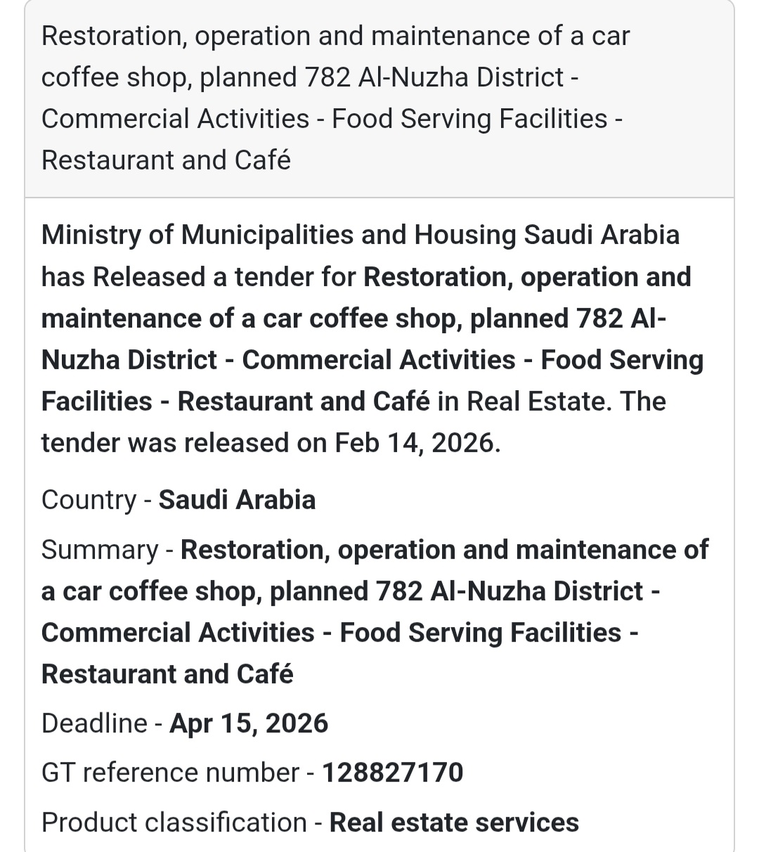 ☕ Car Coffee Shop – Al-Nuzha – KSA