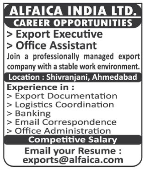 💼 Career Opportunities – Alfaica India Ltd.