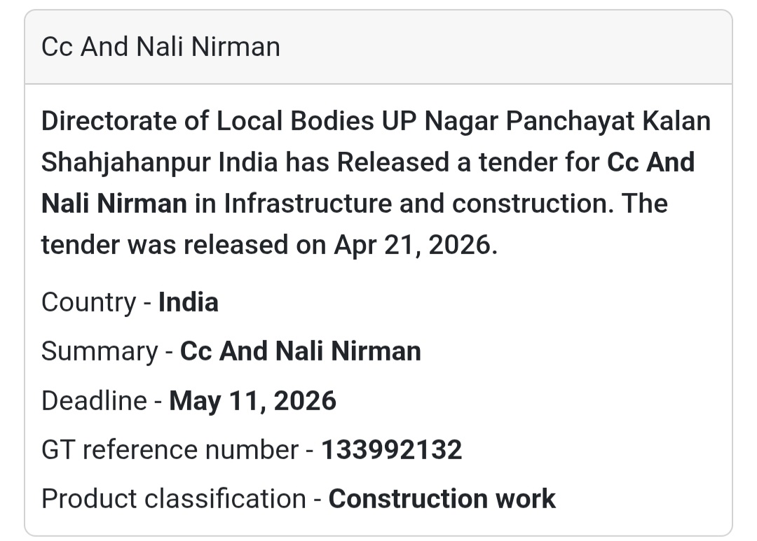 🧱 CC & Drain Work – Shahjahanpur