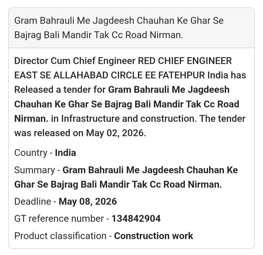 🛣️ CC Road Construction (Fatehpur)