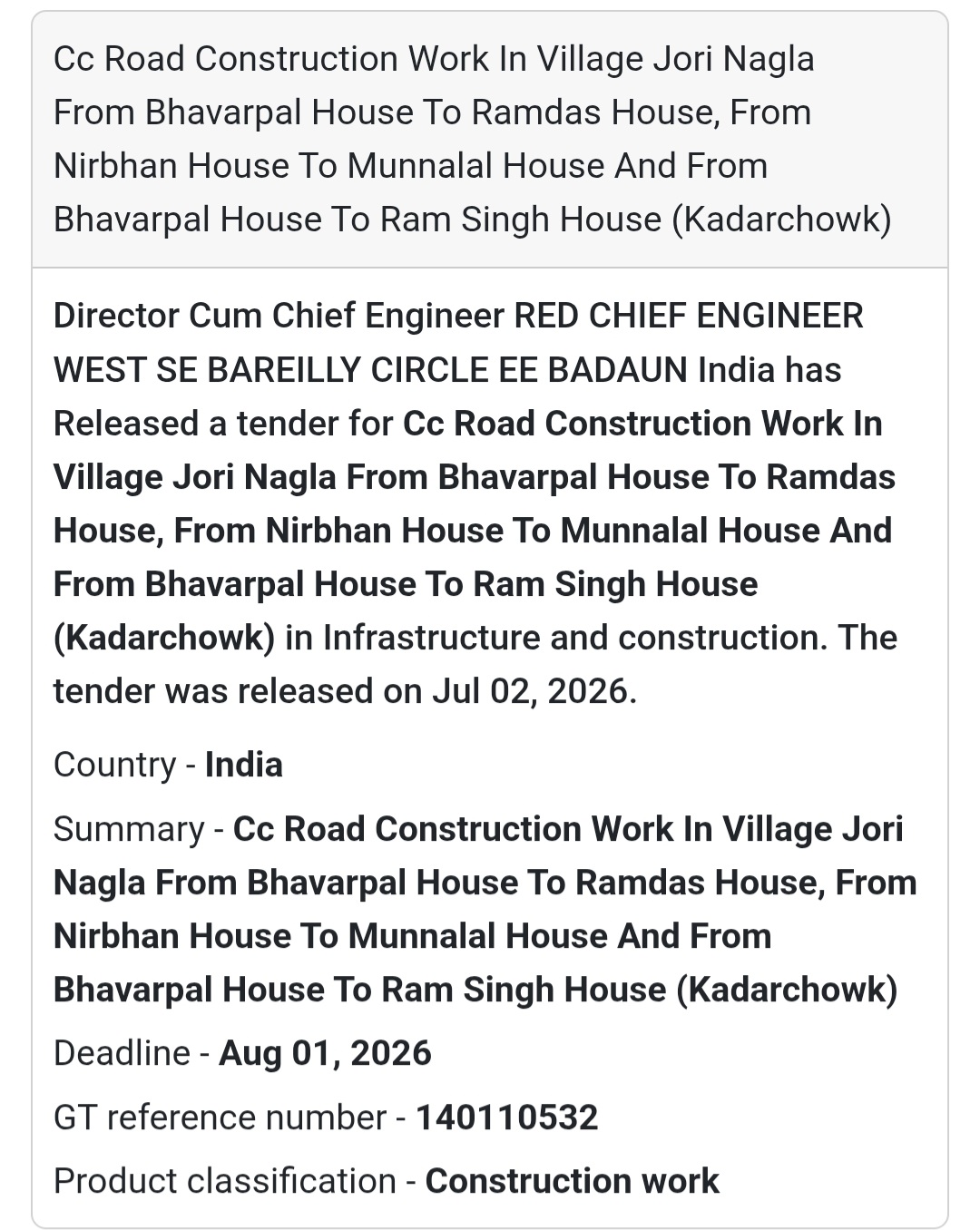🛣️ C.C. Road Construction in Village Jori Nagla | 📍Badaun, Uttar Pradesh