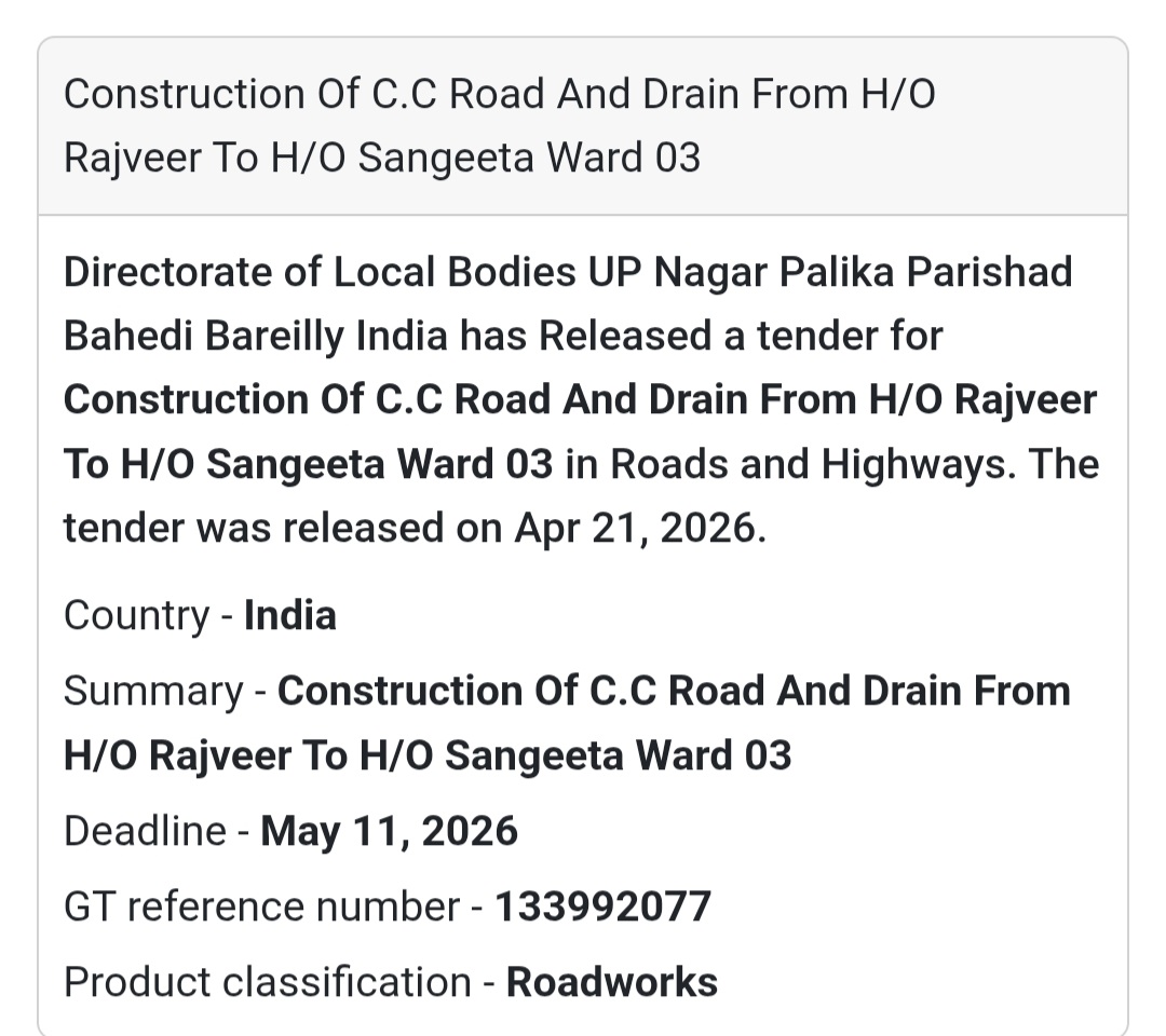 🚧 CC Road & Drain Construction – Bareilly