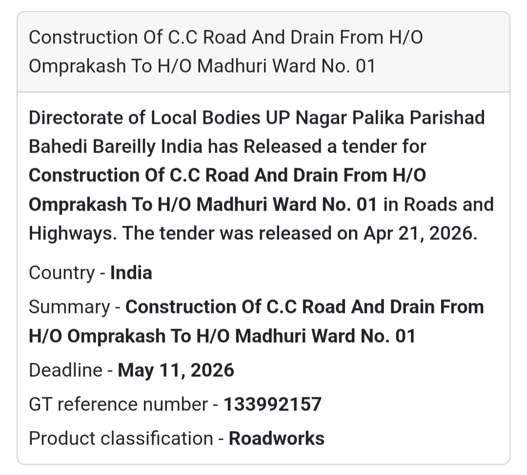 🚧 CC Road & Drain Construction – Bareilly