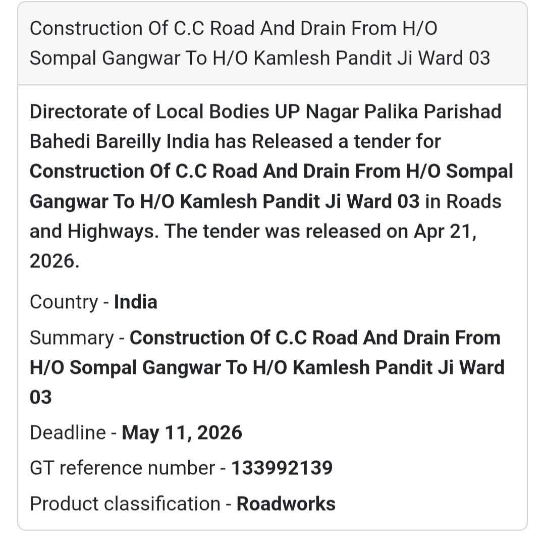 CC Road & Drain Work – Bareilly (Bahedi)