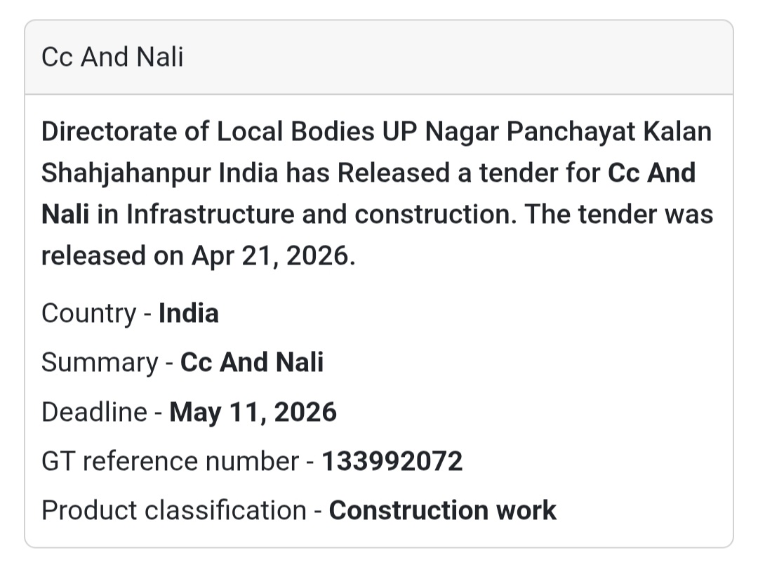 🚧 CC Road & Drain Work – Shahjahanpur