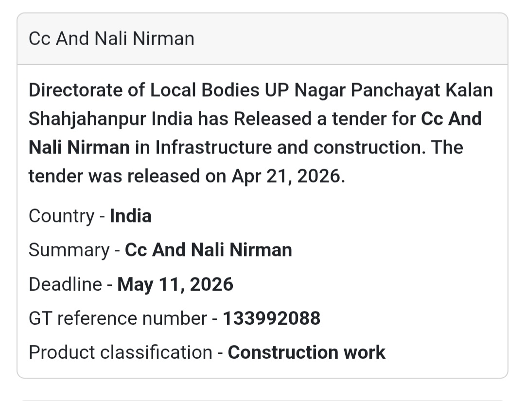 🚧 CC Road & Drain Work – Shahjahanpur