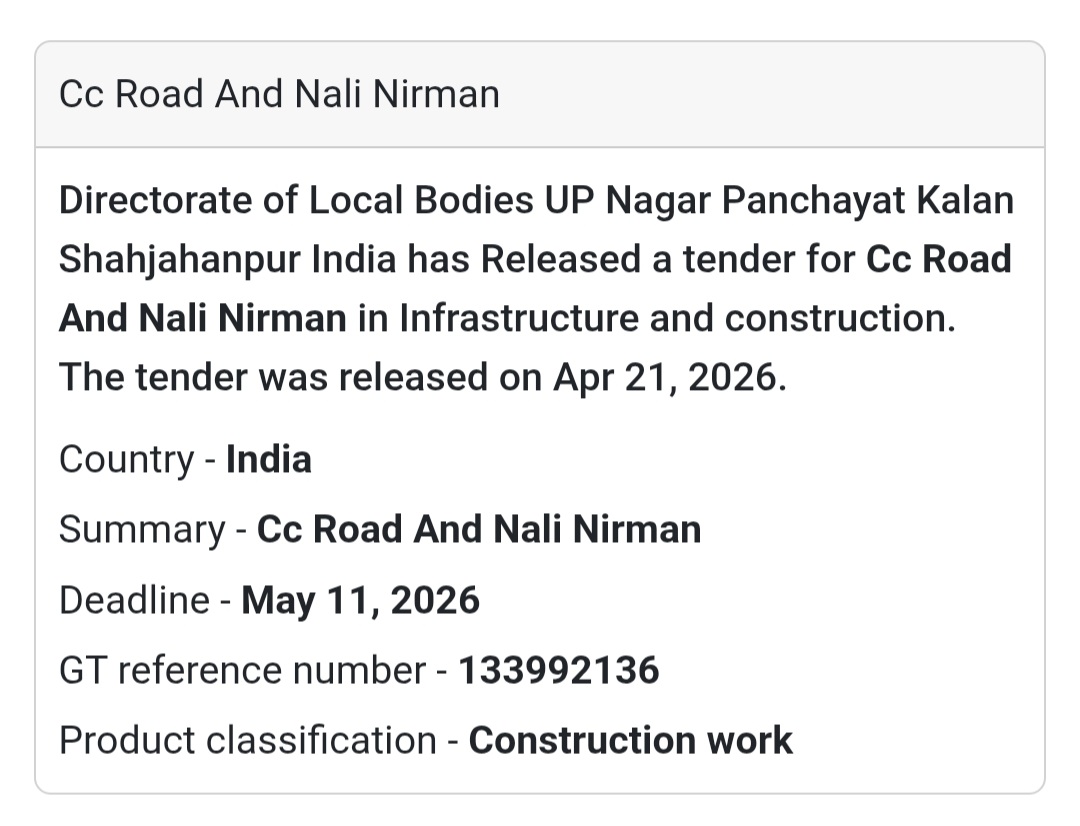 🧱 CC Road & Drain Work – Shahjahanpur