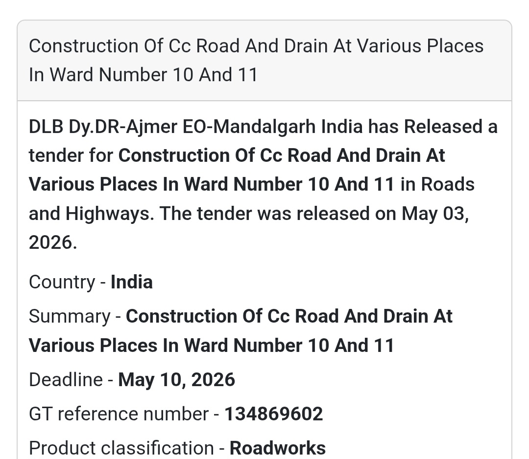 🛣️ CC Road & Drain Work – Ward No. 10 & 11