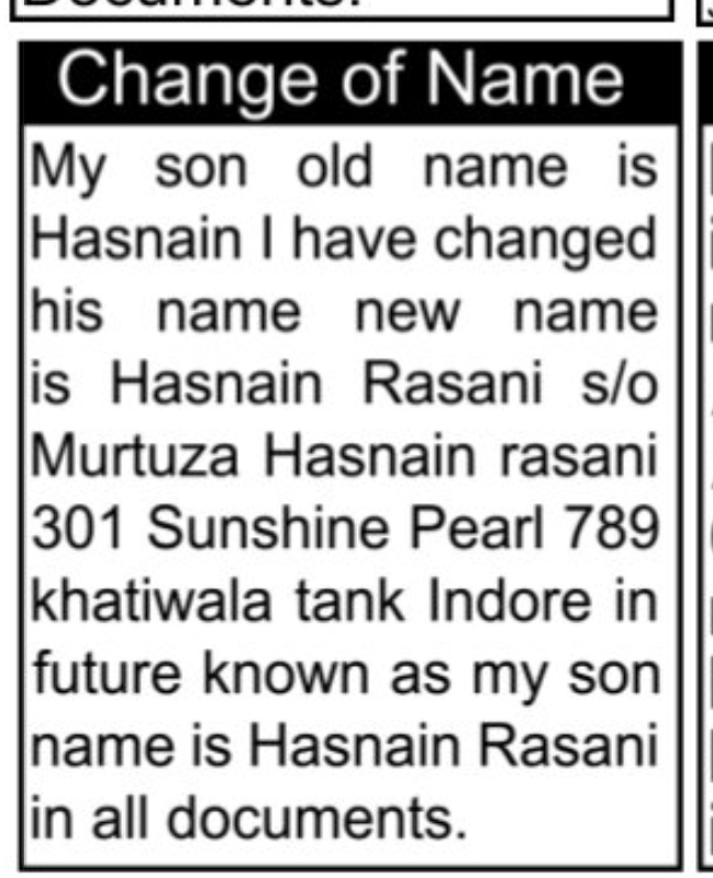 📝 Change of Name Notice – Hasnain Rasani