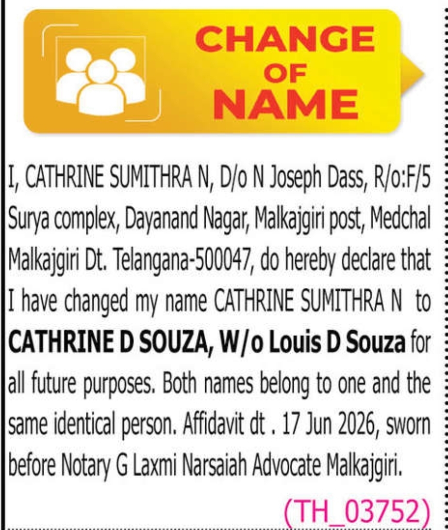 📝 CHANGE OF NAME
