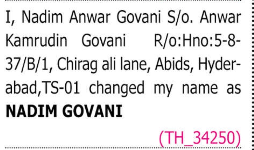 📝 CHANGE OF NAME