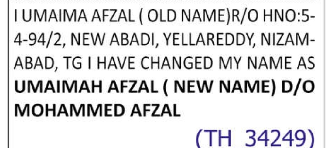 👨 CHANGE OF NAME