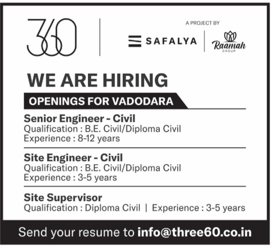 🏗️ Civil Engineering Jobs – Vadodara