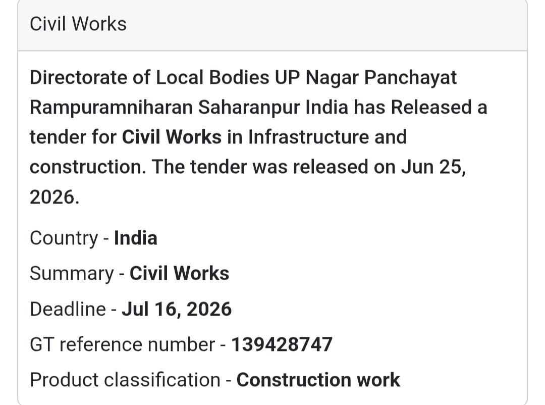 🏗️ Civil Works | Rampur Maniharan, Saharanpur, Uttar Pradesh