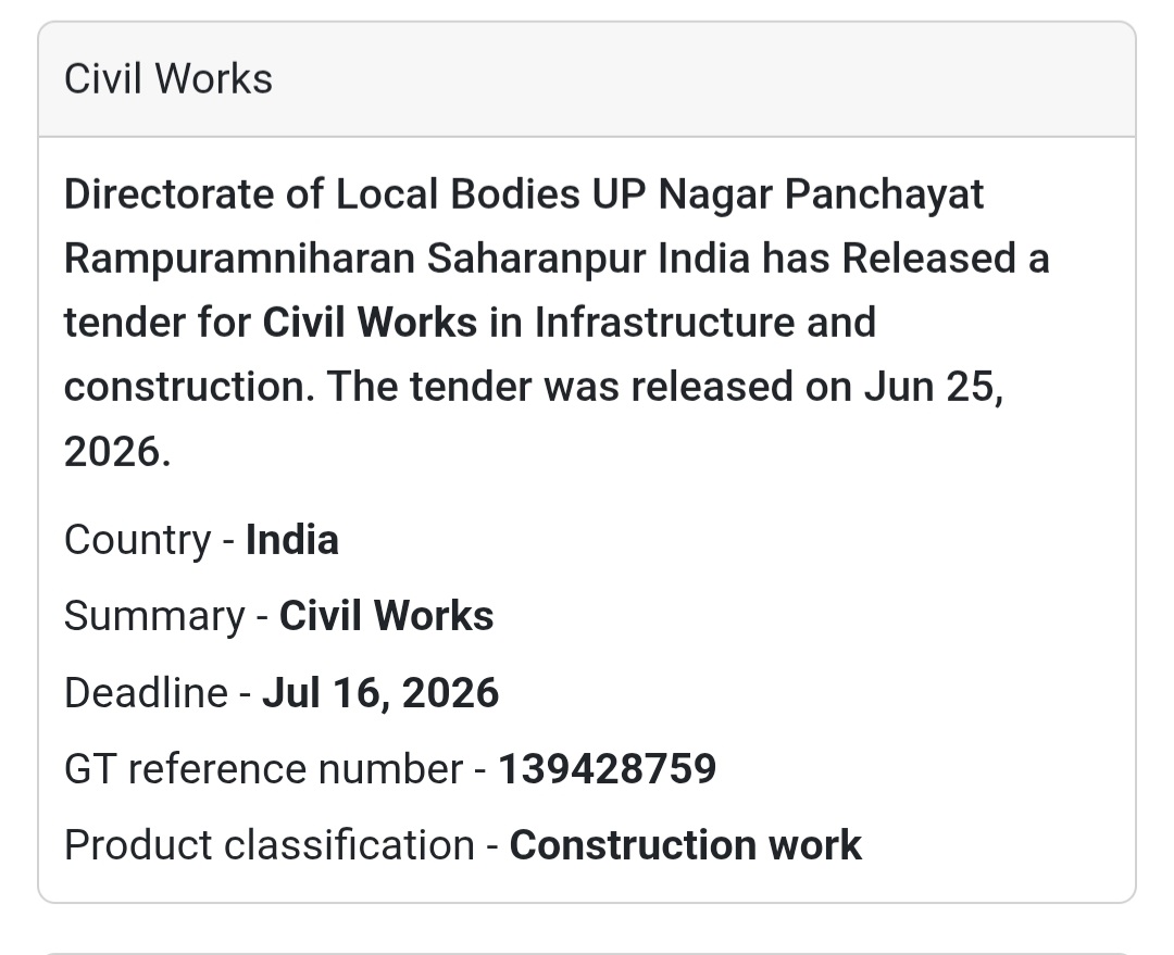 🏗️ Civil Works | Rampur Maniharan, Saharanpur, Uttar Pradesh