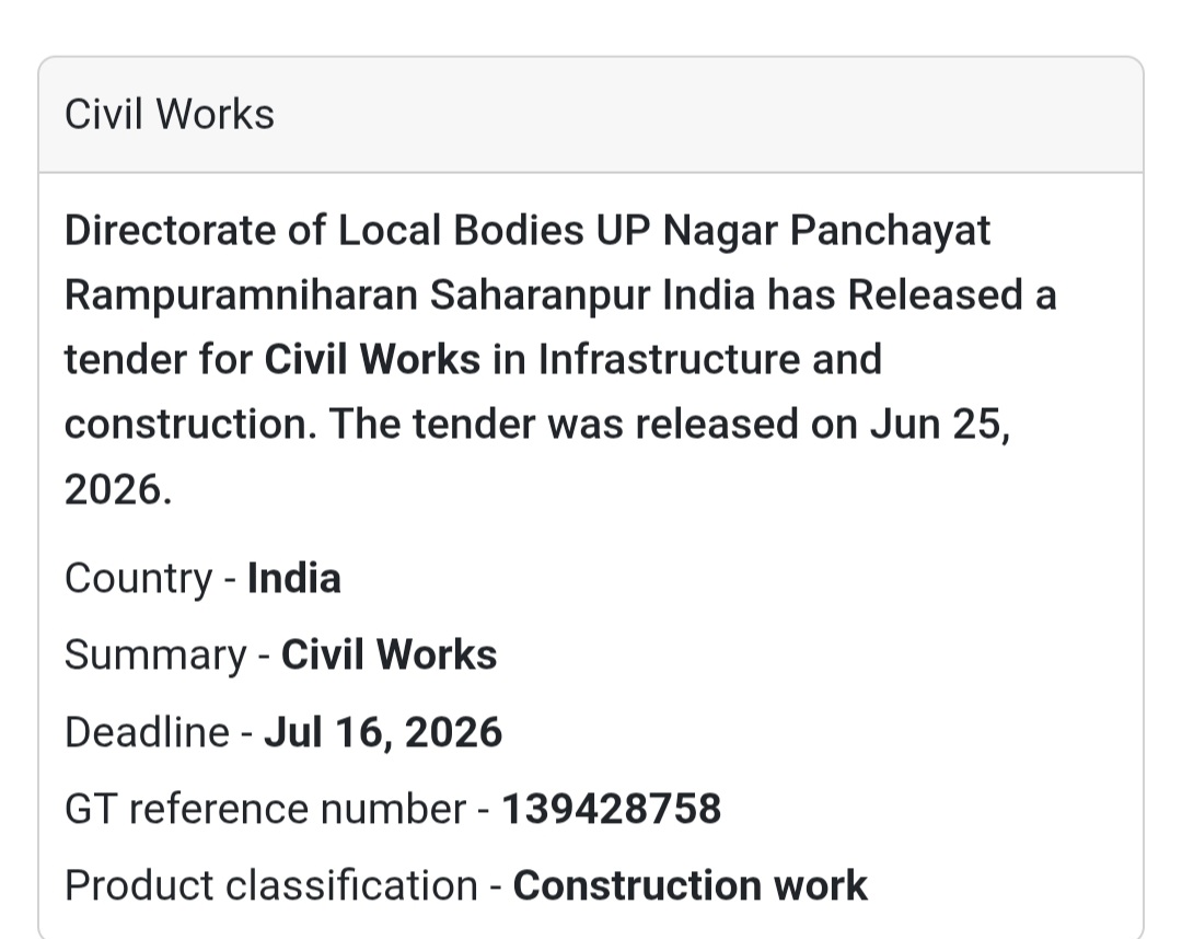 🏗️ Civil Works | Rampur Maniharan, Saharanpur, Uttar Pradesh
