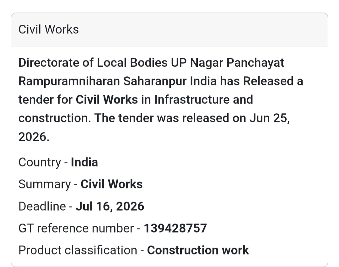 🏗️ Civil Works | Rampur Maniharan, Saharanpur, Uttar Pradesh