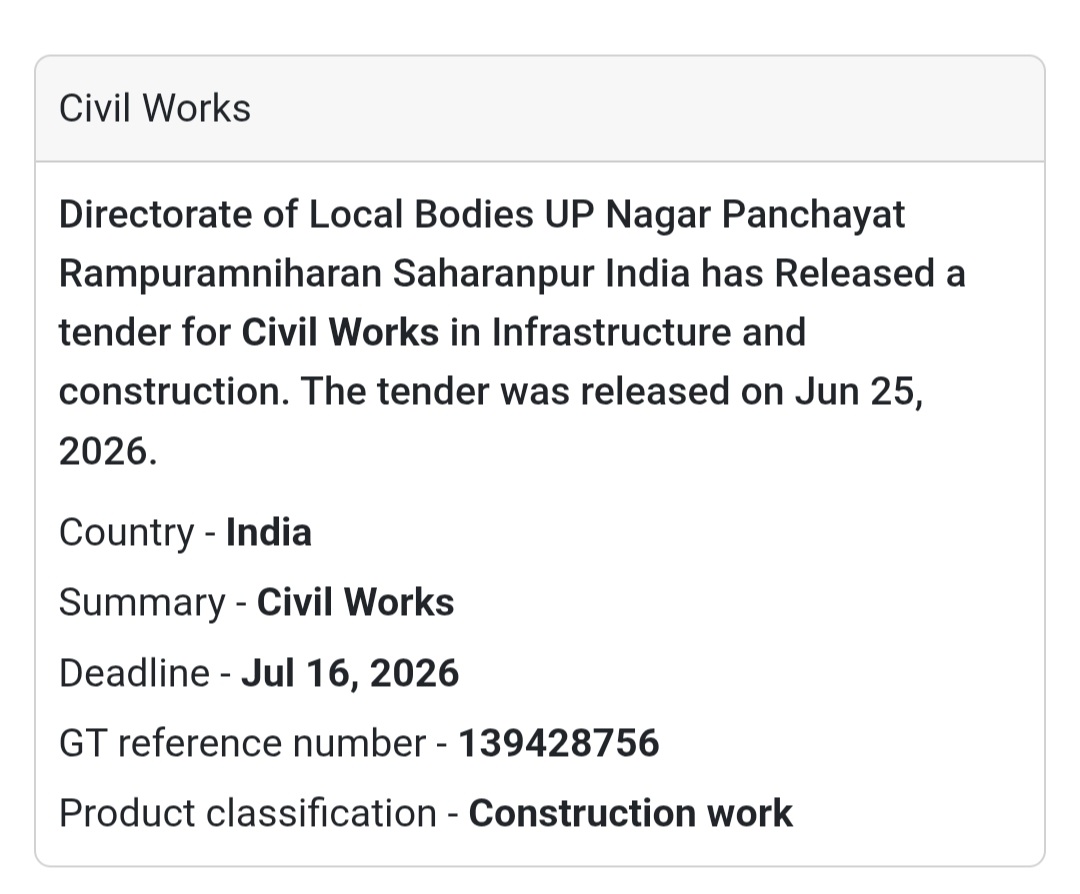 🏗️ Civil Works | Rampur Maniharan, Saharanpur, Uttar Pradesh