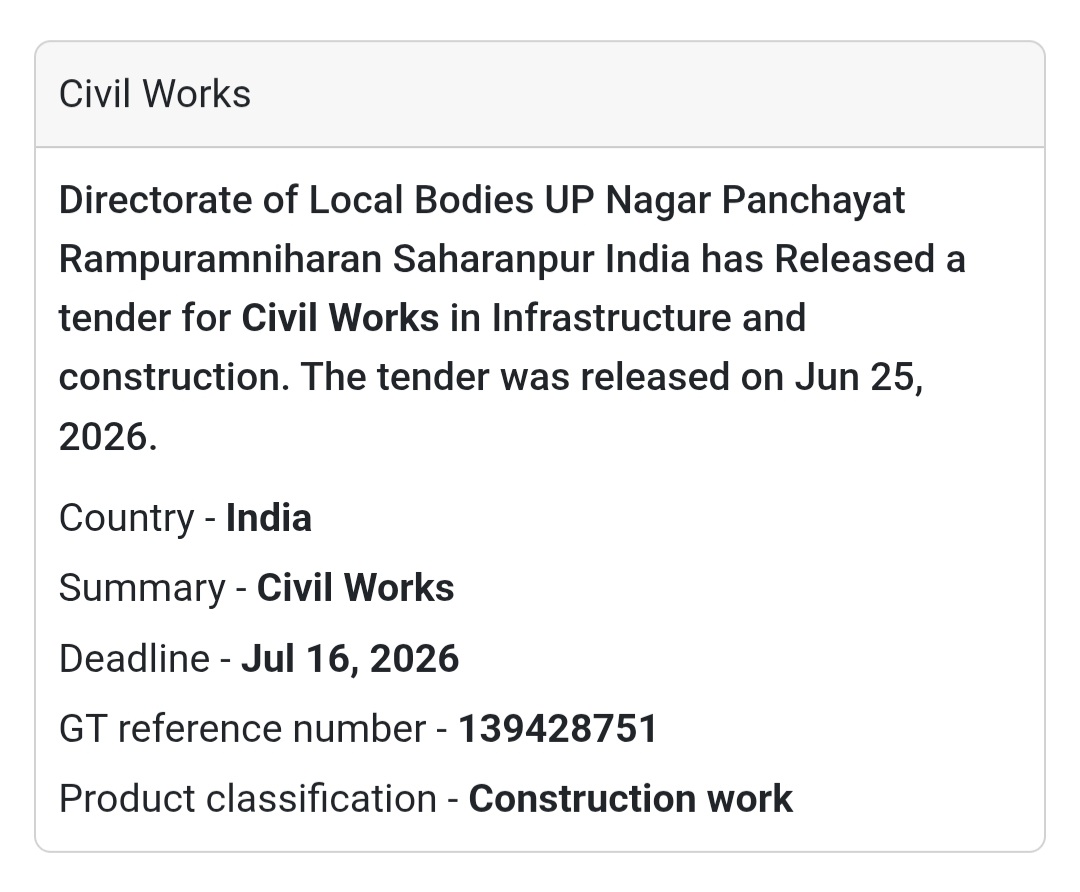 🏗️ Civil Works | Rampur Maniharan, Saharanpur, Uttar Pradesh