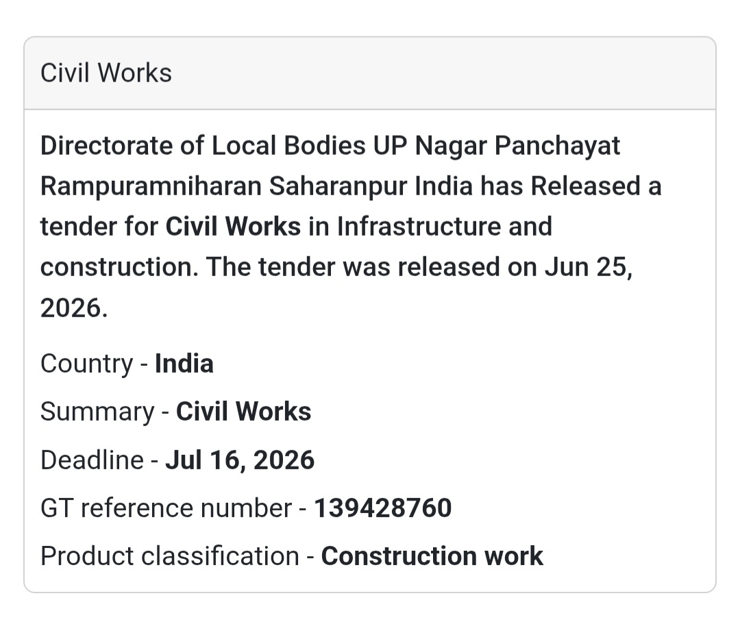 🏗️ Civil Works | Rampur Maniharan, Saharanpur, Uttar Pradesh