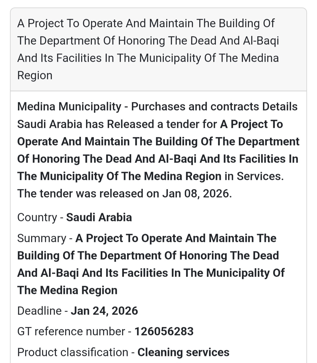 🧹 Cleaning & Building Maintenance – Medina Municipality