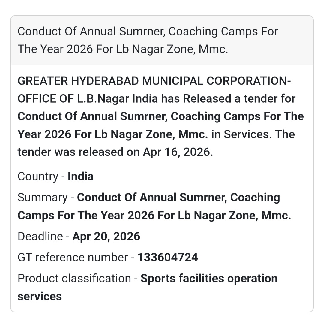 ⚽ Coaching Camps Tender | LB Nagar 🇮🇳