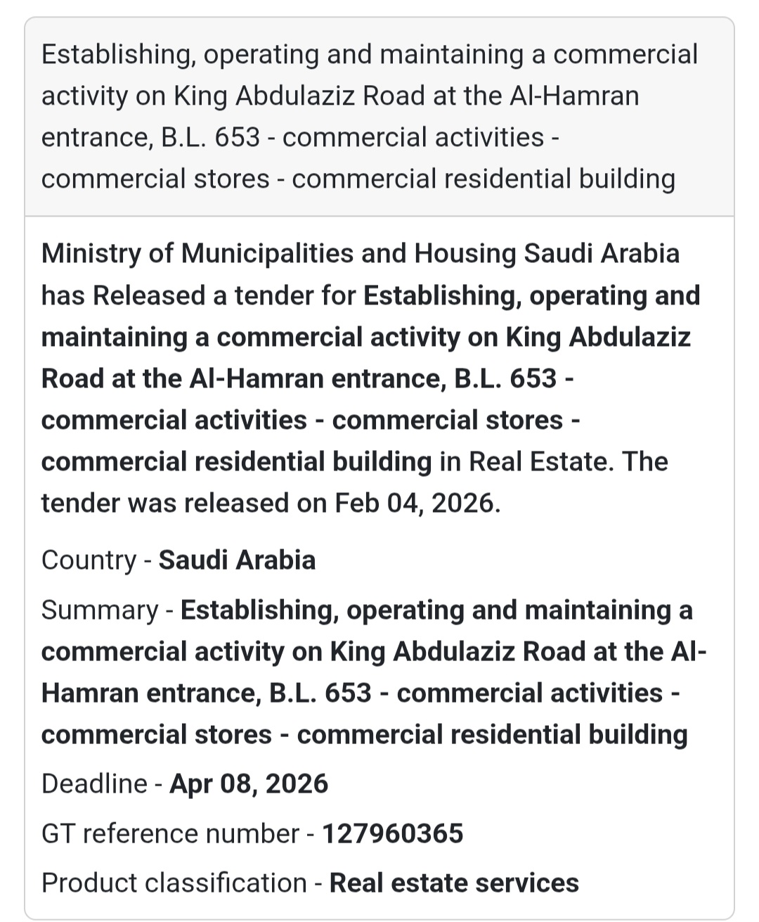 🏬 Commercial Activity – King Abdulaziz Road (Al-Hamran Entrance)