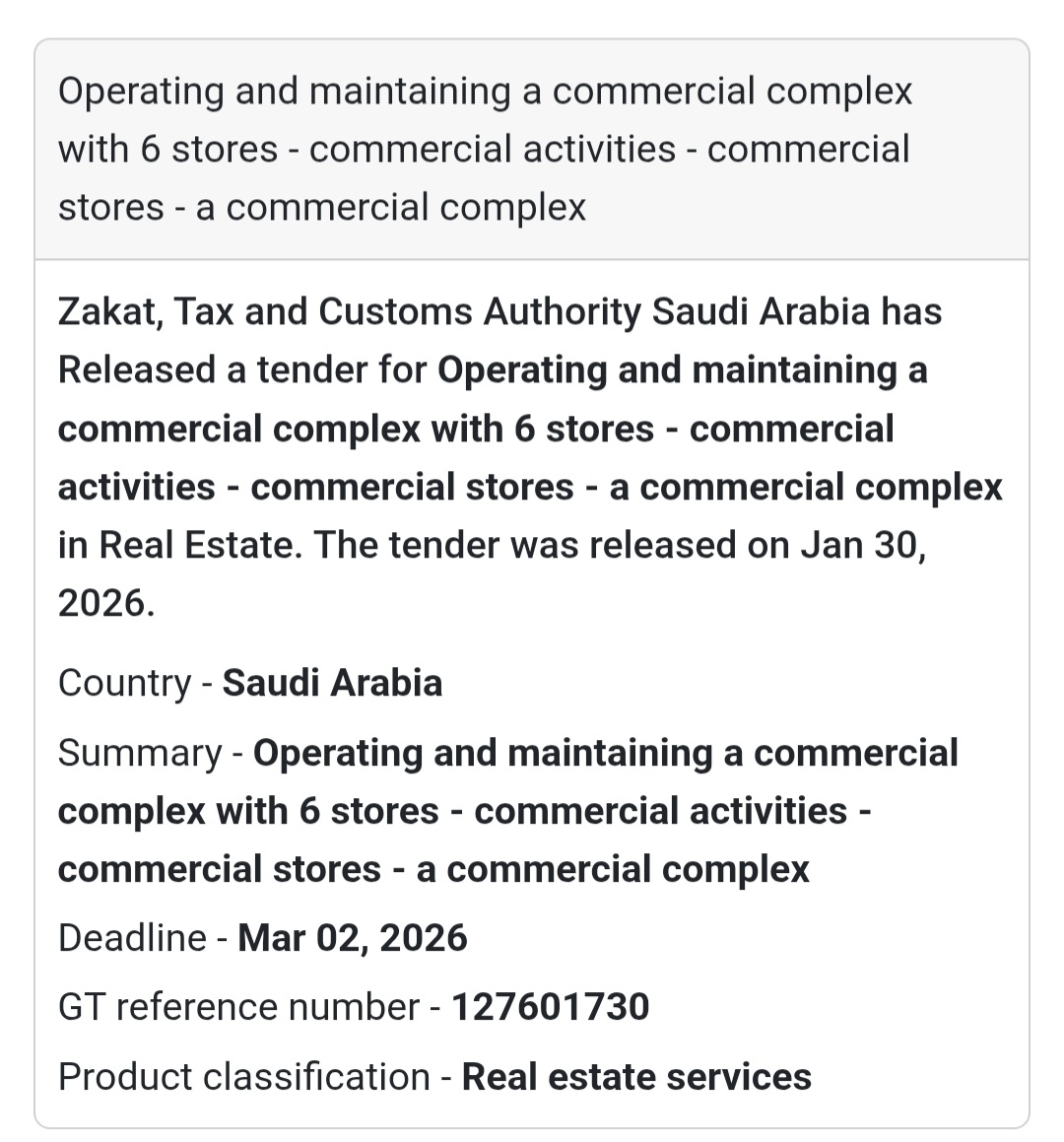 🛒 Commercial Complex Operations – 6 Stores