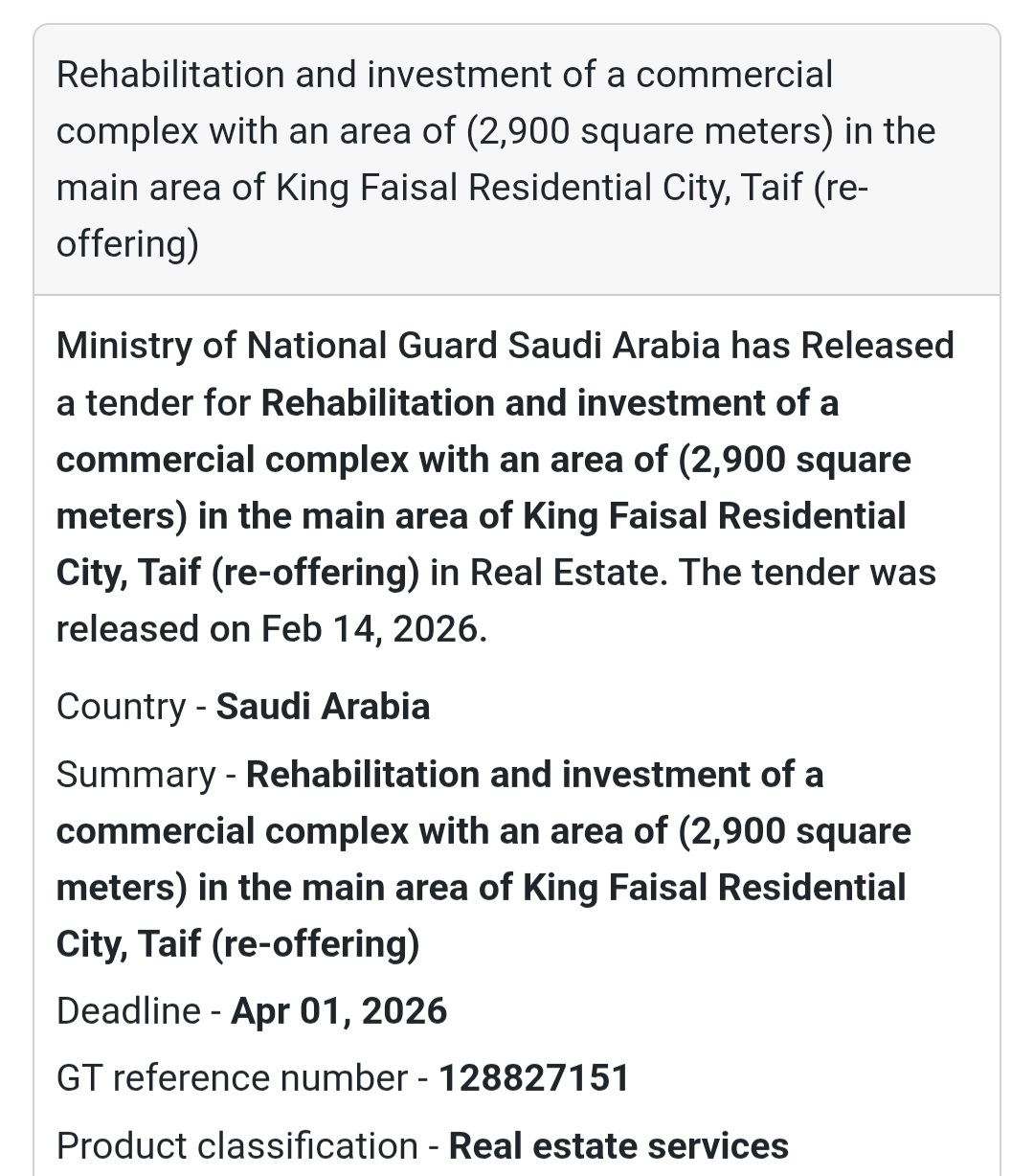 🏢 Commercial Complex Rehabilitation – Taif – KSA
